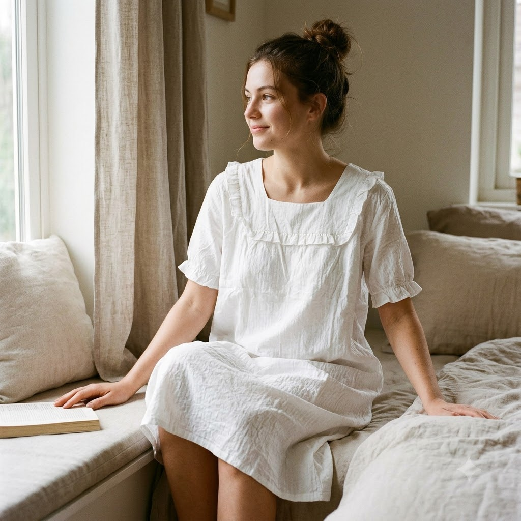 PLAIN COTTON SHORTY-WHITE-F-PH