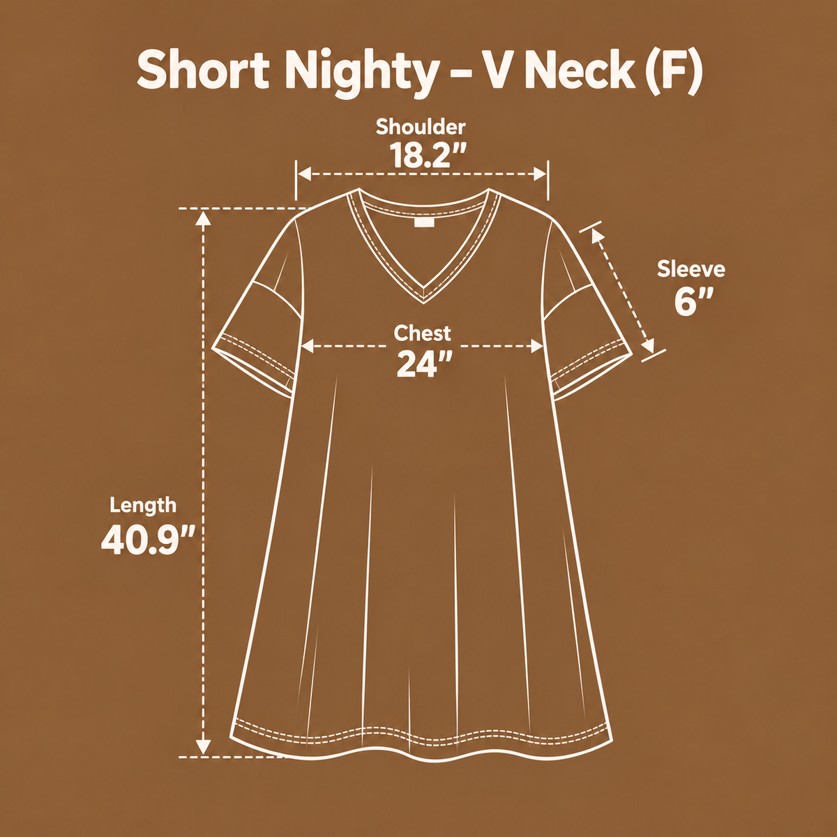 SHORT NIGHTY-V NECK-SMILEY CREAM