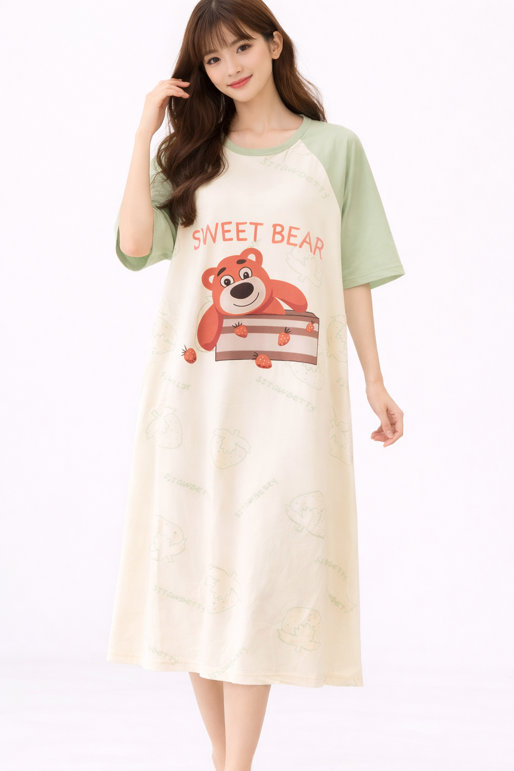 Sweet Bear Strawberry Lounge Dress