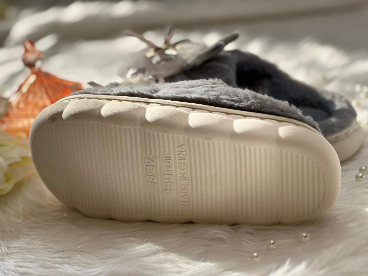 Silver Bunny Luxe Cozy Slippers