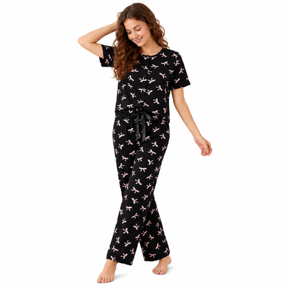 THREAD PJ SET -BLACK