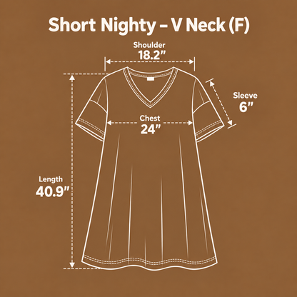 SHORT NIGHTY-V NECK-SMILEY PINK