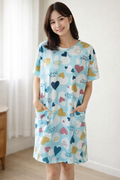 Sweetheart Sky Blue Night Dress