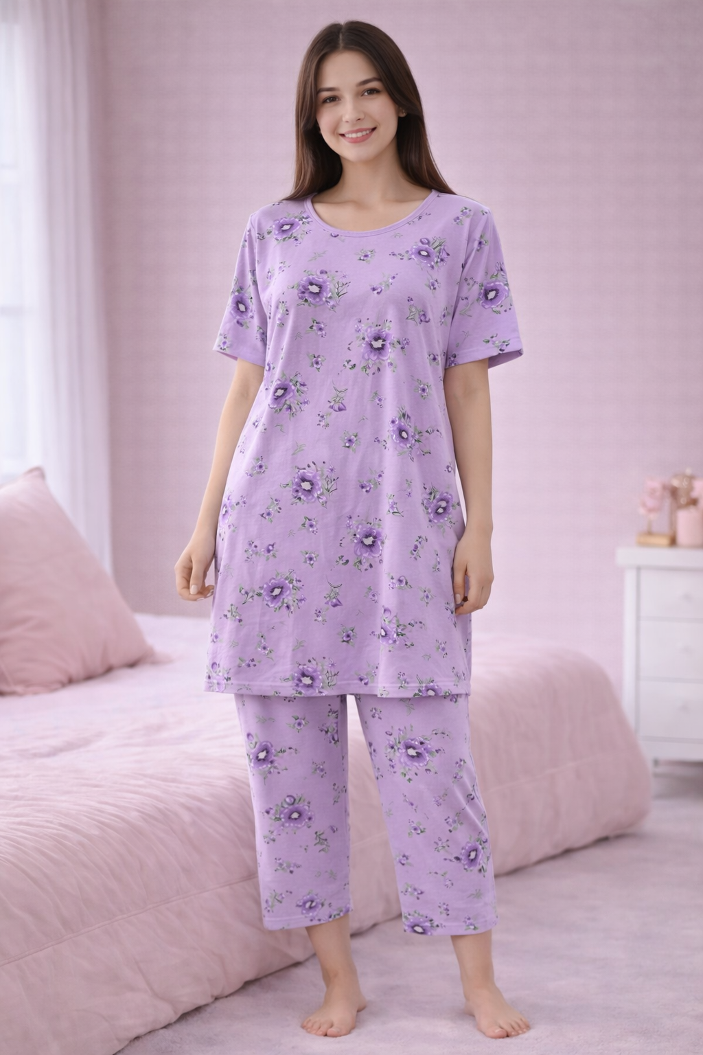 Lavender Bloom Comfort Nightwear Set