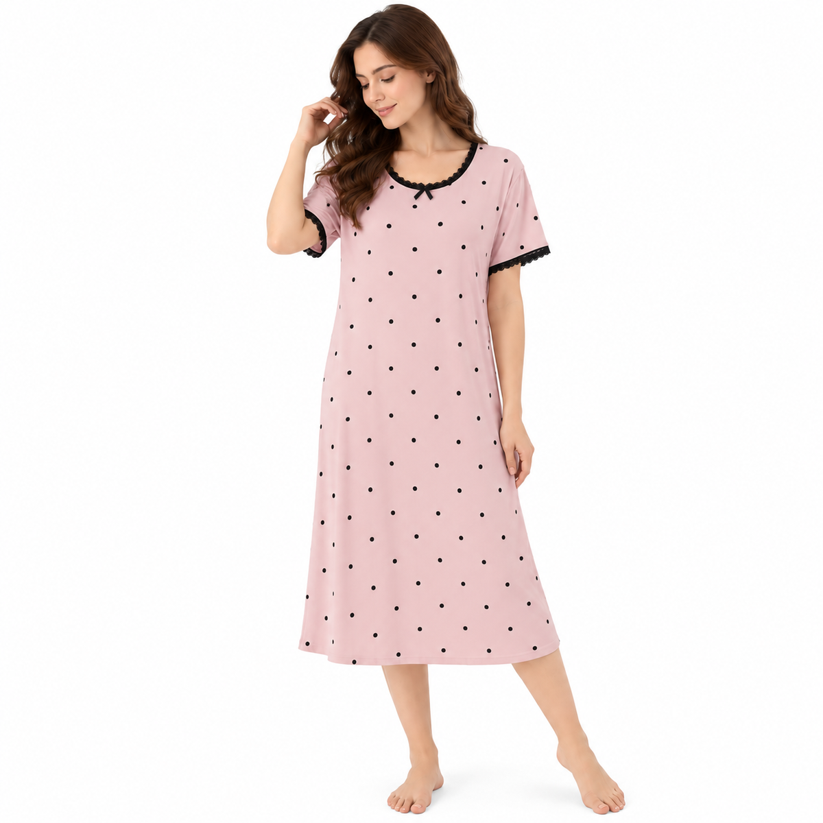 POLKADOT LACY SHORTY-PINK-F-NH