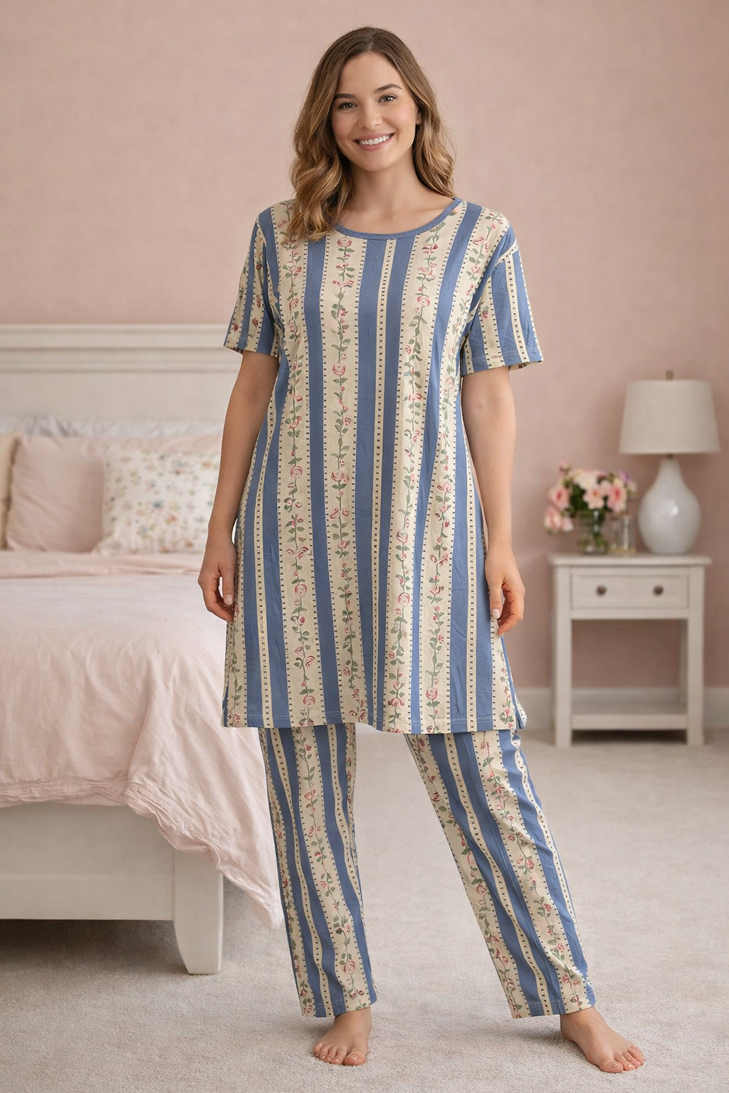 Vintage Stripe Bloom Co-Ord Set