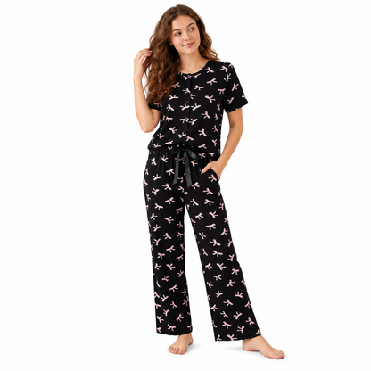 THREAD PJ SET -BLACK