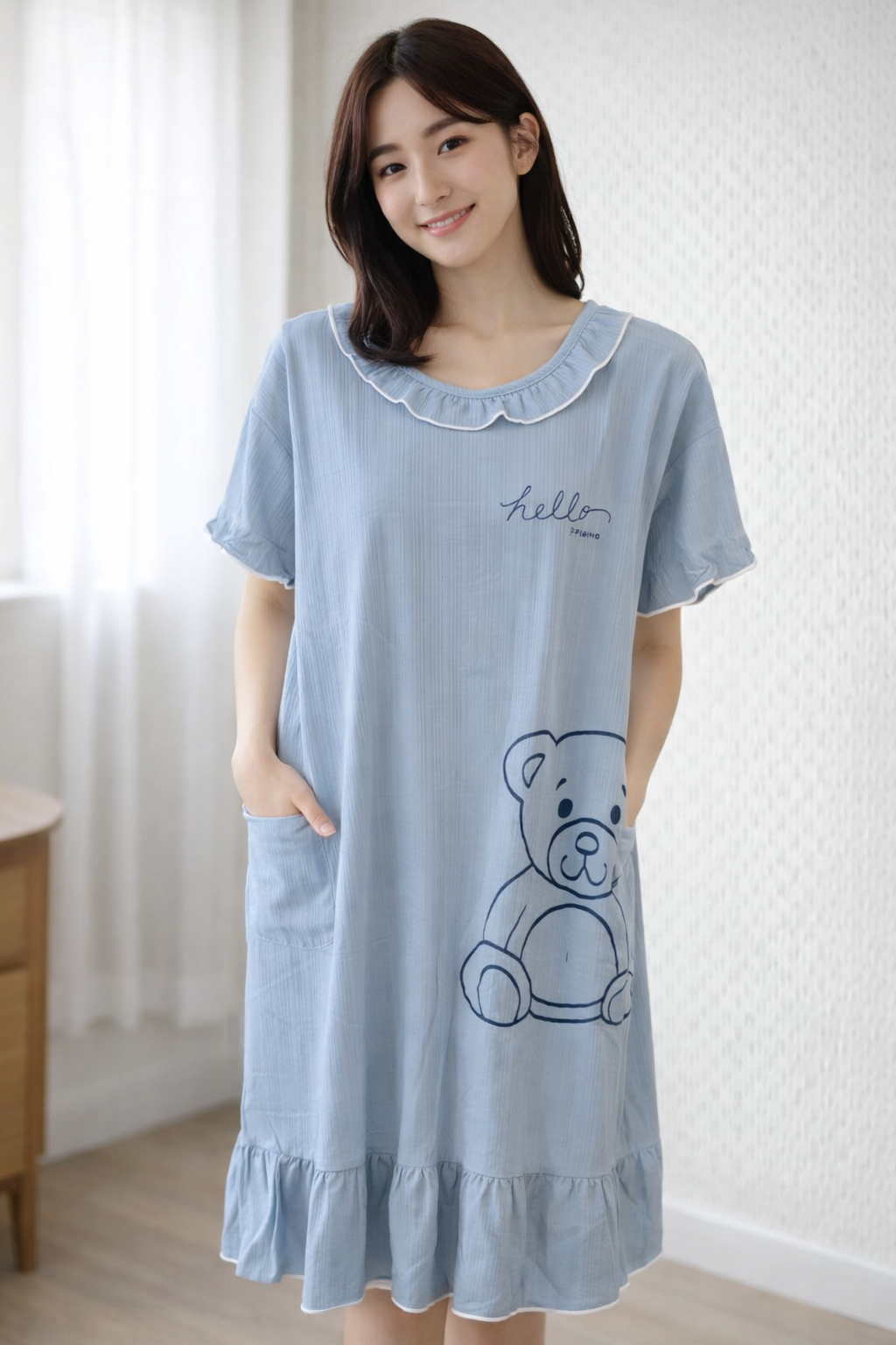 Blue Teddy Comfort Nightdress