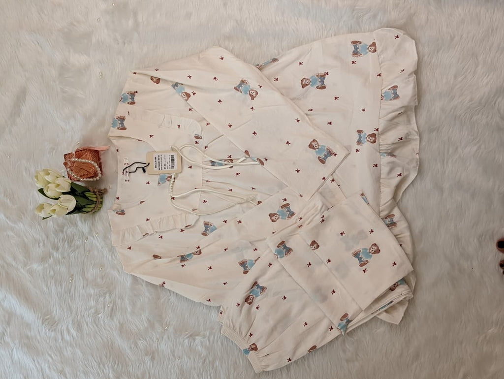 Teddy Snuggle Frill Night Top