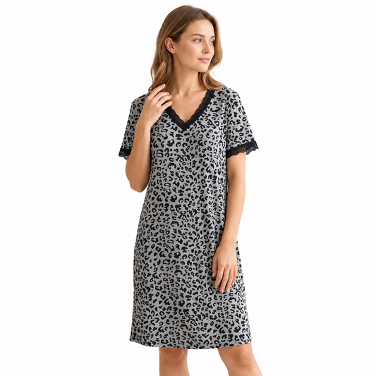 ICE SILK V NECK SHORTY-2 Animal print large