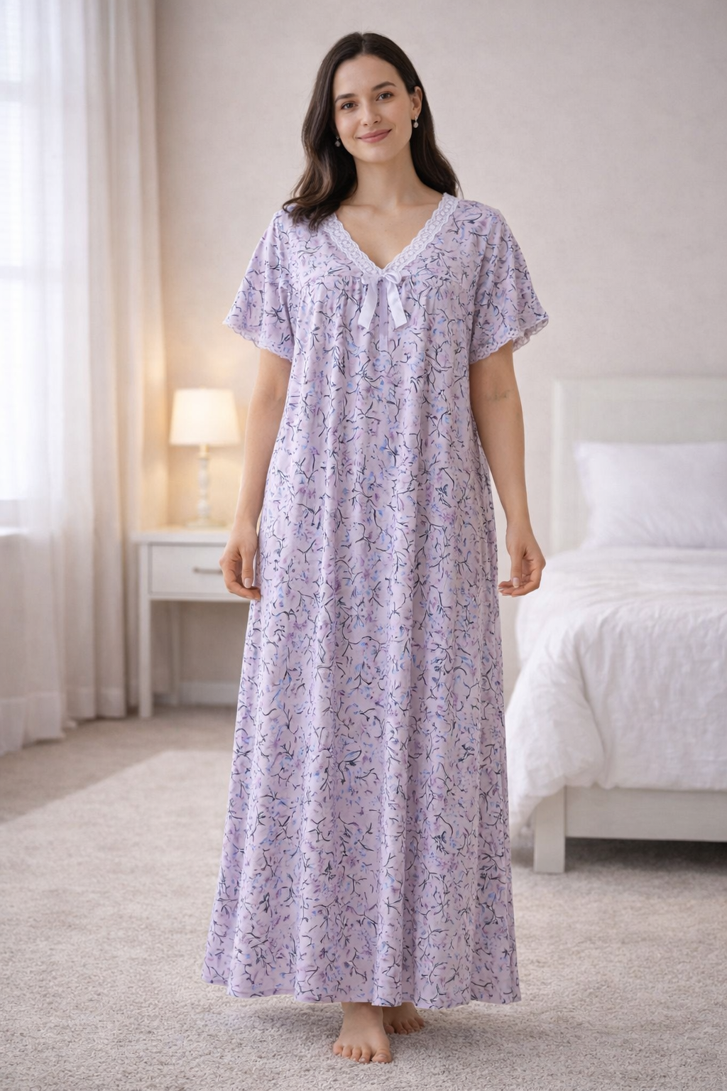 Lavender Blossom Lace Nighty