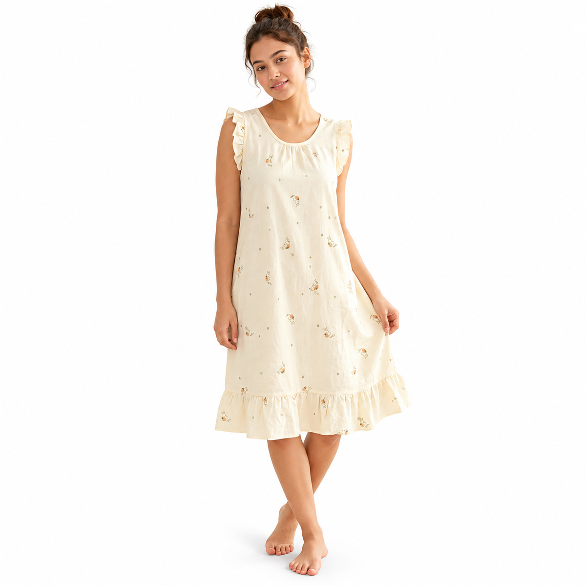 ROUND NECK COTTON SHORTY-RABBIT LEMON YELLOW