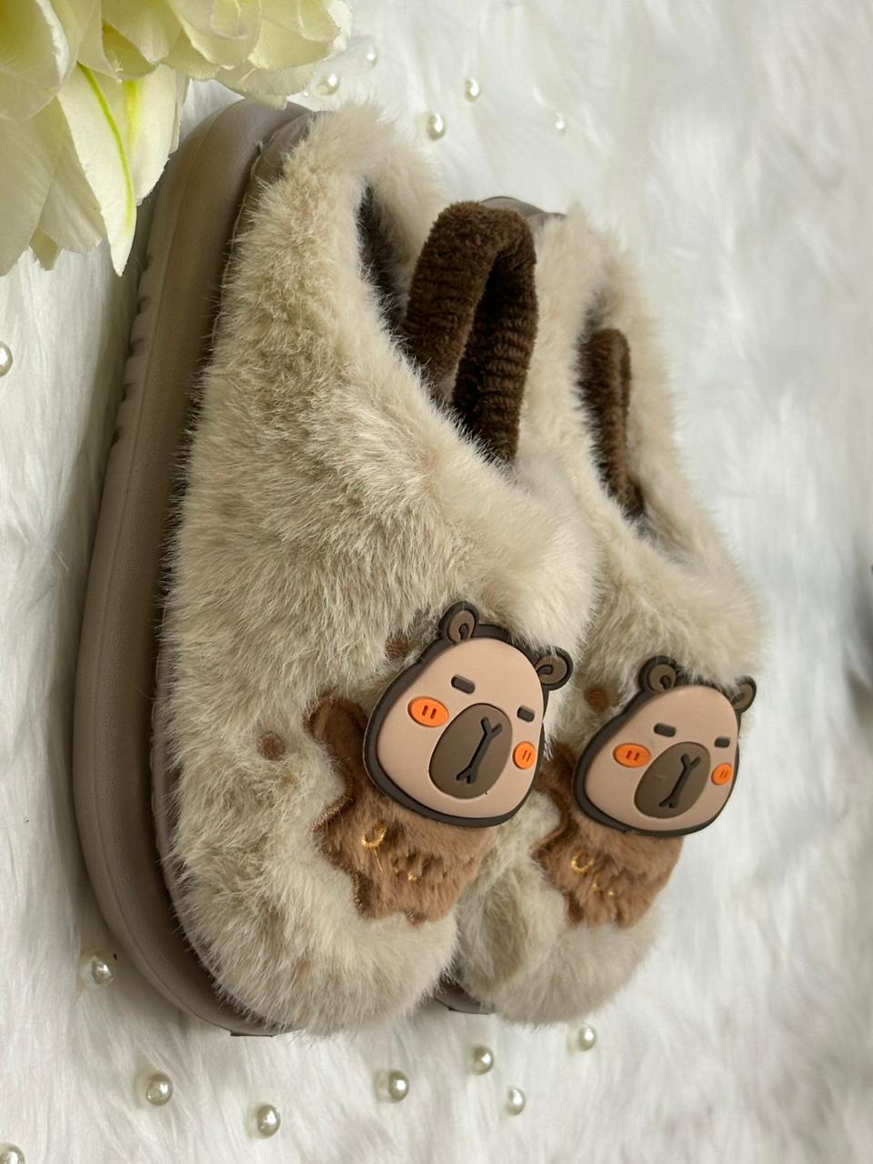 Teddy Snuggle Plush Slippers