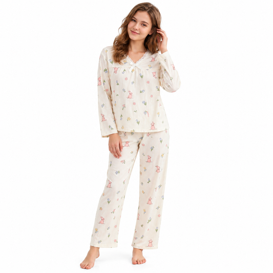 CREPE PJ SET-SOFT BLOOM CREAM