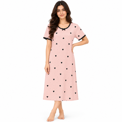 HEART LACY SHORTY-PINK