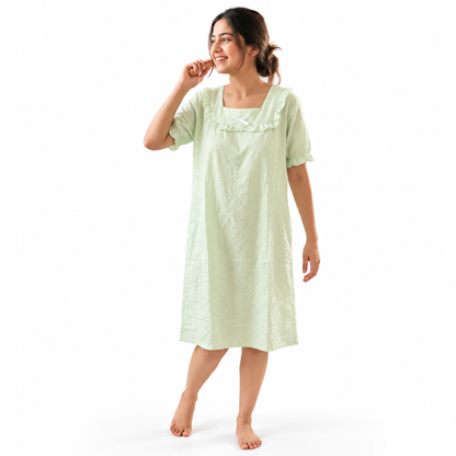 PLAIN COTTON SHORTY-MINT KERALA