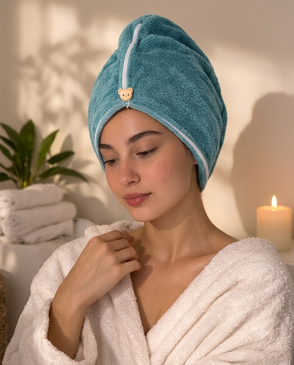 Hair towel blue