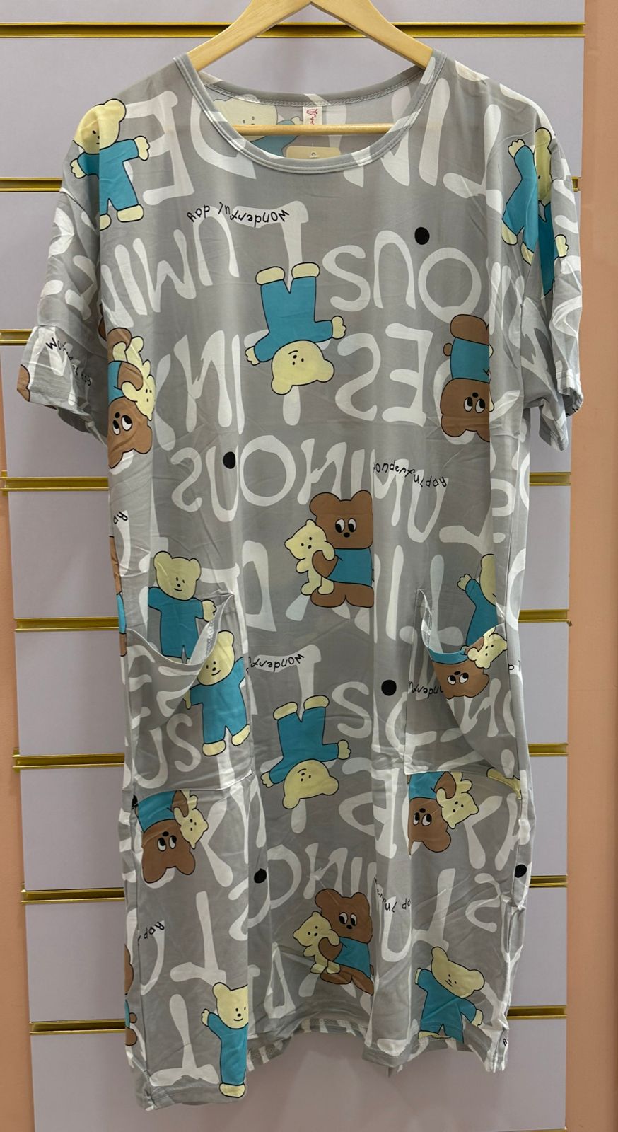 Cozy Teddy Grey Night Dress