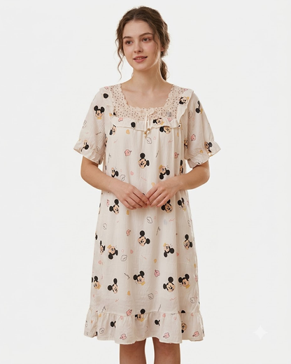 FRILL NECK GOWN PADDED-MICKEY