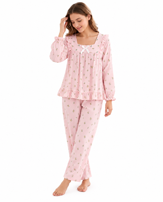 PJ SET SQUARE NECK FS-FLOWER