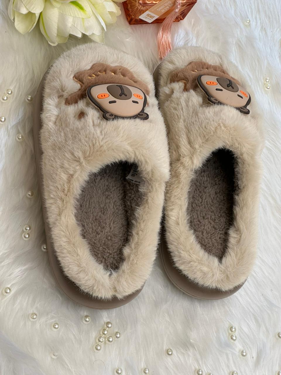 Teddy Bear Plush Cozy Slippers
