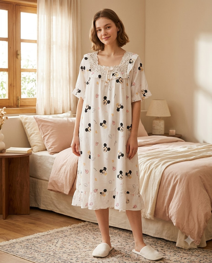 FRILL NECK GOWN PADDED-MICKEY