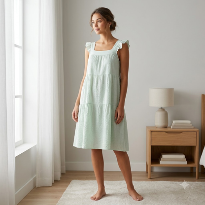 PLAIN COTTON SHORTY-SL -MINT GREEN