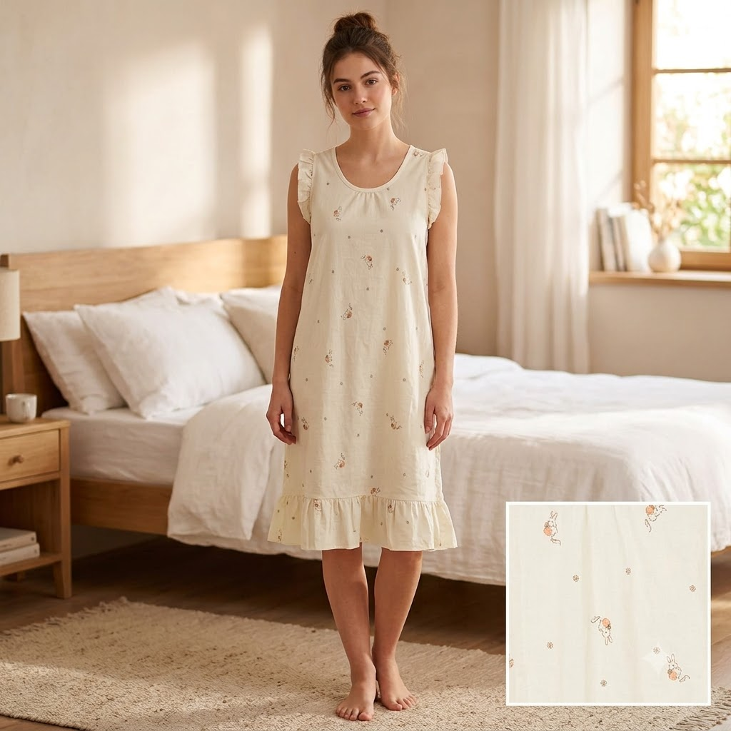 ROUND NECK COTTON SHORTY-RABBIT LEMON YELLOW