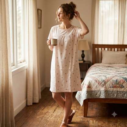 COTTON SHORT NIGHTY-FOOT PRINT BEAR