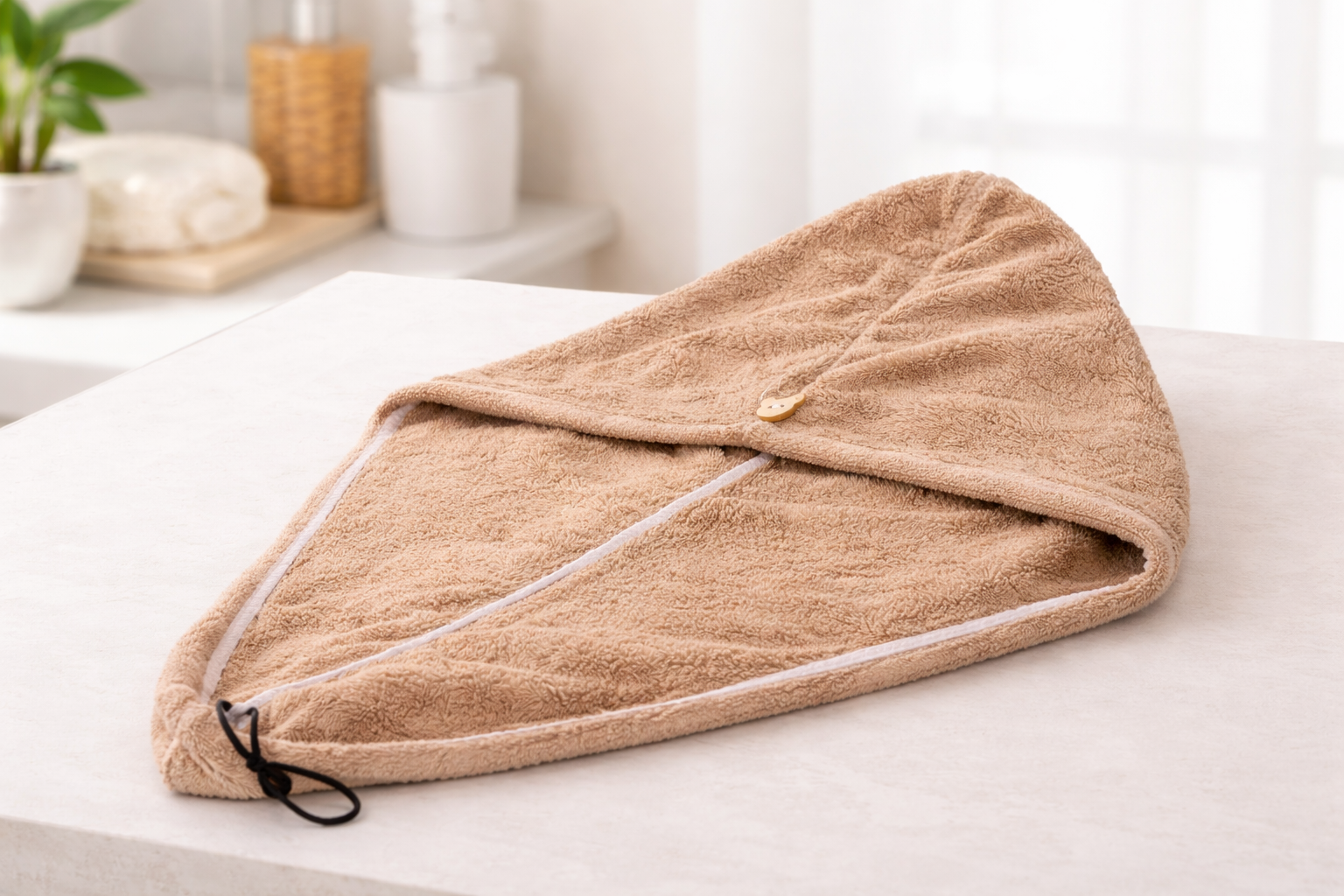 HAIR TOWEL-BEIGE