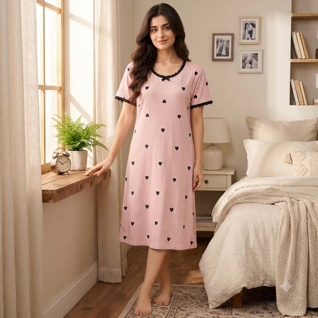 HEART LACY SHORTY-PINK
