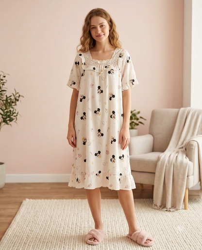 FRILL NECK GOWN PADDED-MICKEY