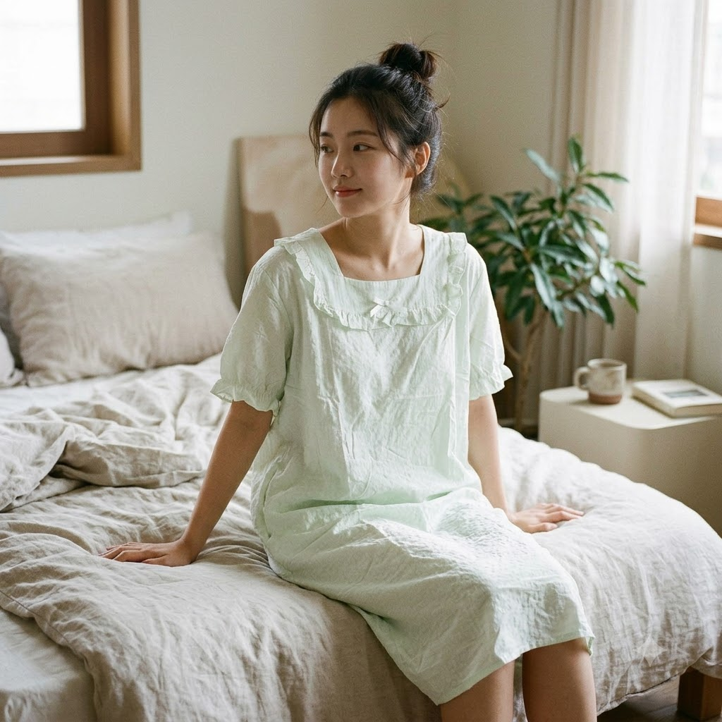 PLAIN COTTON SHORTY-MINT KERALA