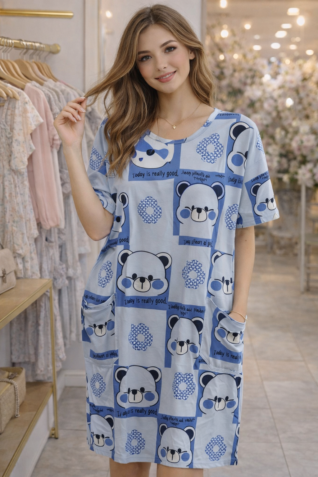Blue Panda Comfort Dress