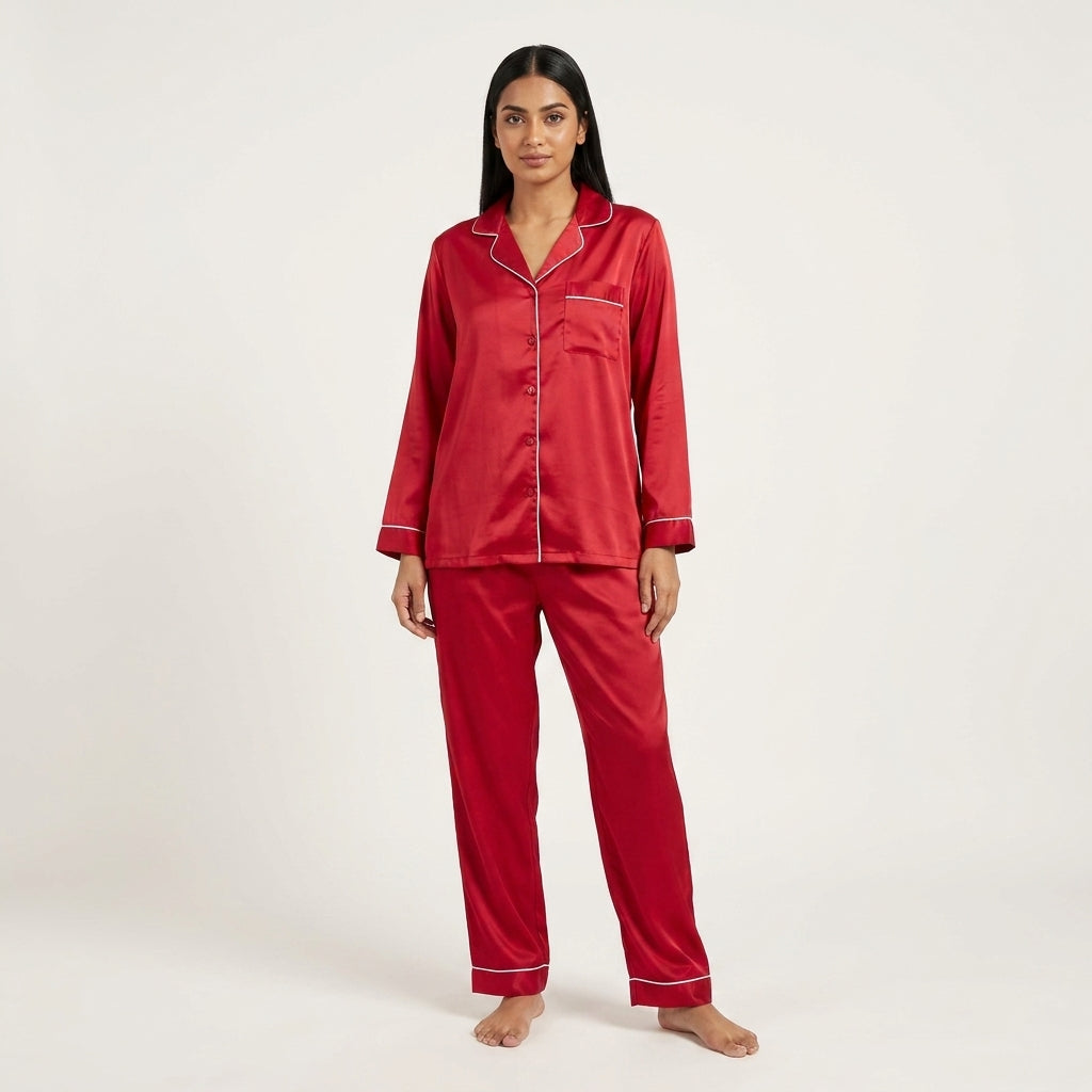 SATIN PLAIN-D.RED