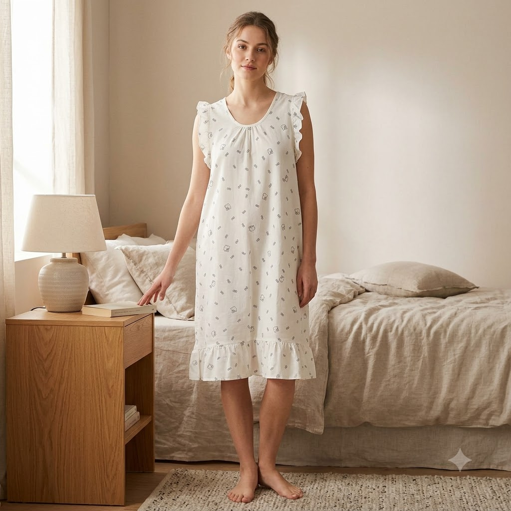 ROUND NECK SHORTY-KITTY WHITE