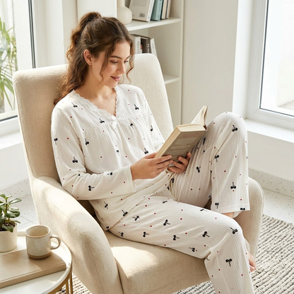 CREPE PJ SET-BOW CREAM