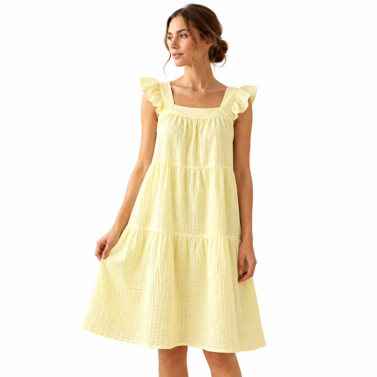 PLAIN COTTON SHORTY-SL -Lemon Yellow