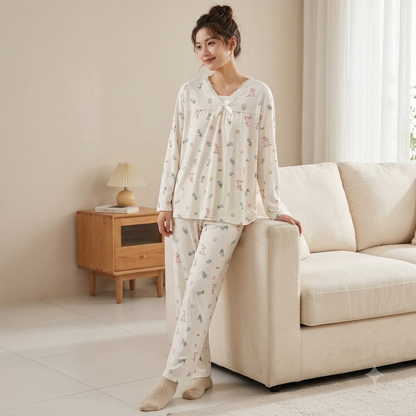 CREPE PJ SET-SOFT BLOOM CREAM