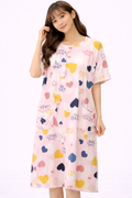 Sweet Love Heart Print Night Dress