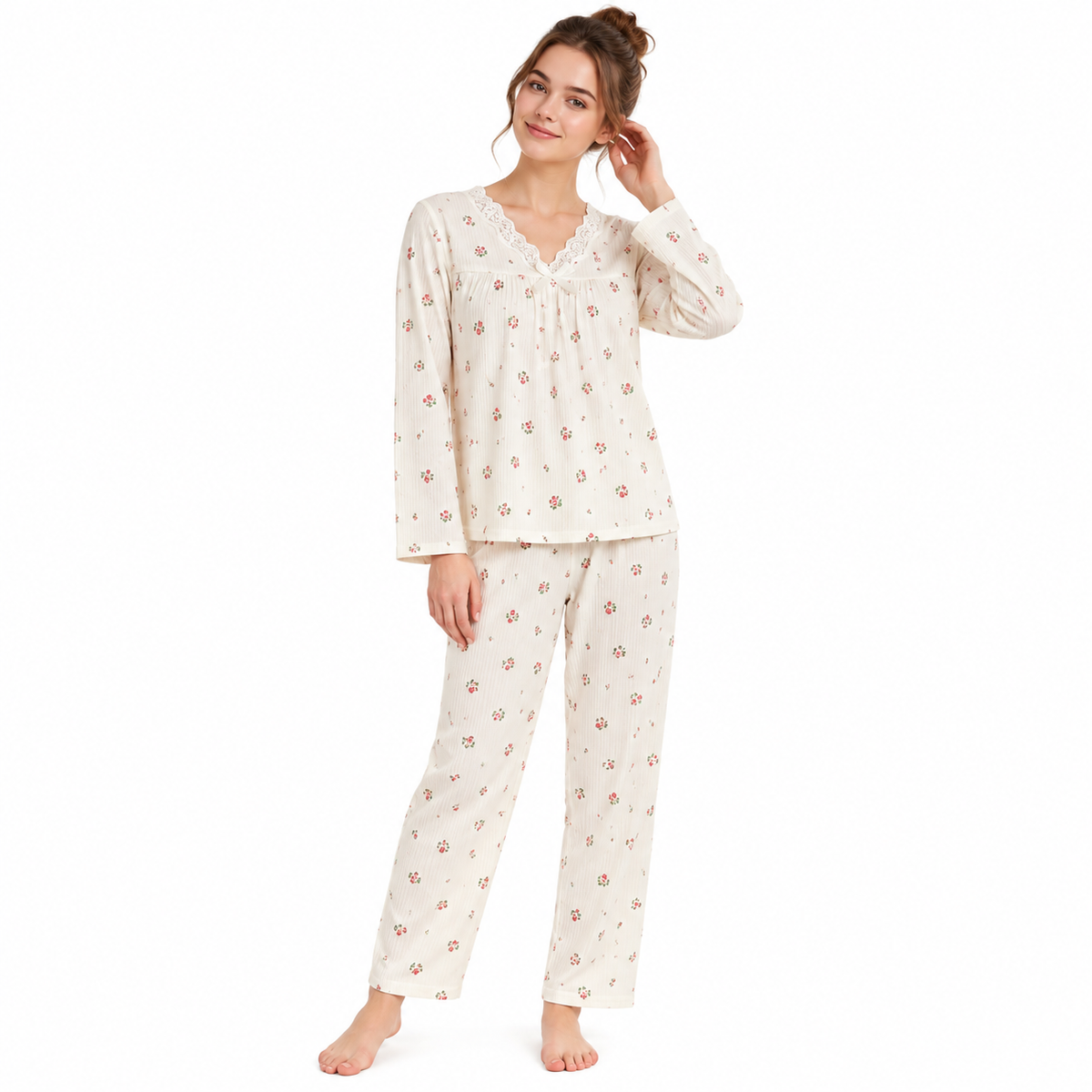 CREPE PJ SET-ROSE CREAM
