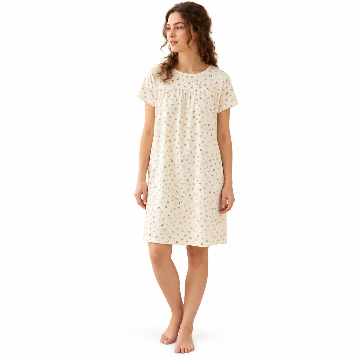 COTTON SHORT NIGHTY-BLOSSOM LEMON YLW