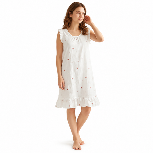 ROUND NECK COTTON SHORTY-BOW MINT GREEN