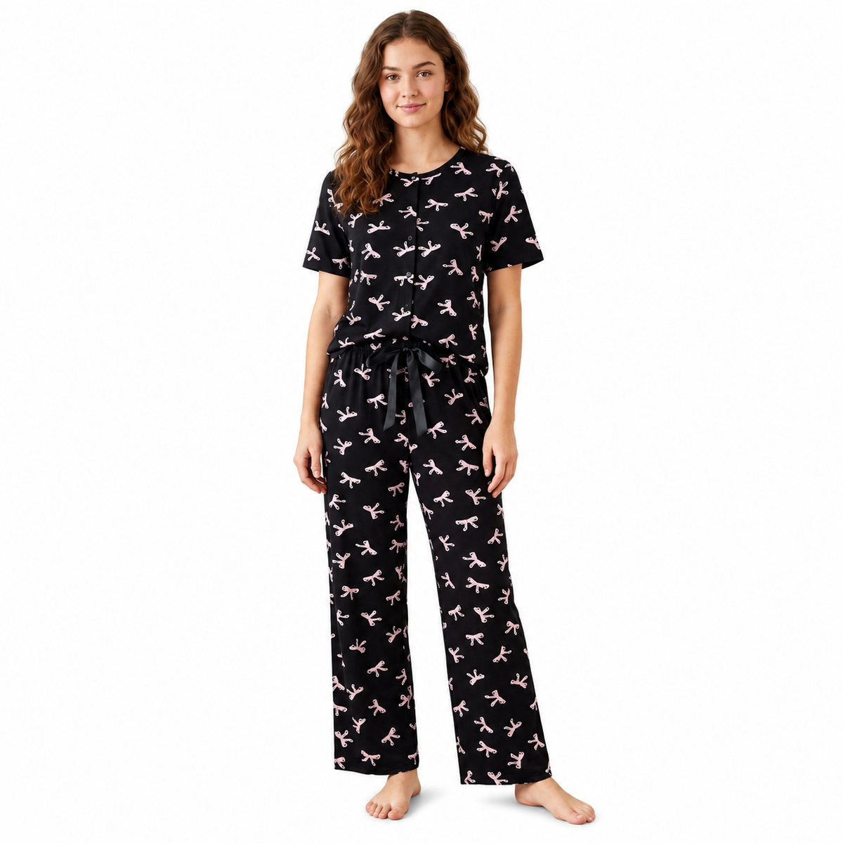 THREAD PJ SET -BLACK