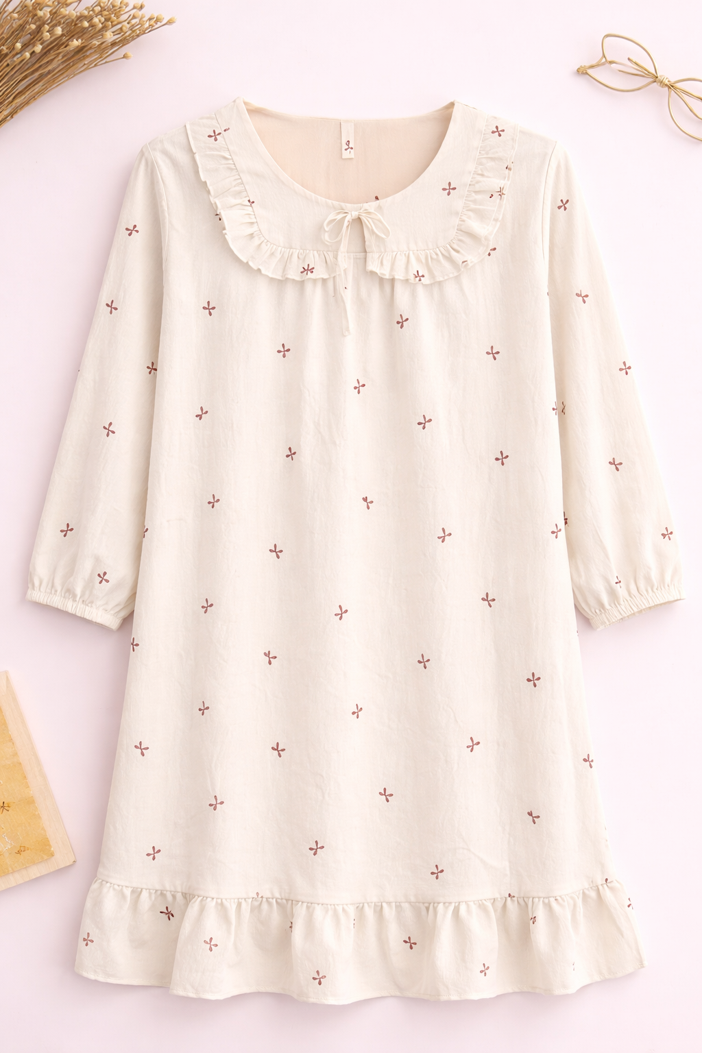 Floral Whisper Ruffle Night Dress